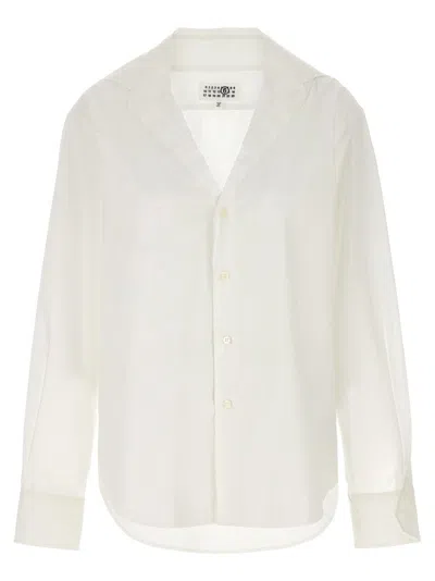 MM6 MAISON MARGIELA V-NECK COTTON SHIRT WITH LONG CUFFED SLEEVES