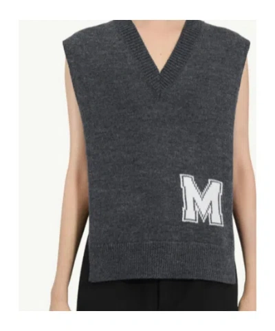 Mm6 Maison Margiela V-neck Knitted Vest In Black
