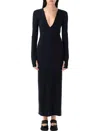 Mm6 Maison Margiela V-neck Long Dress