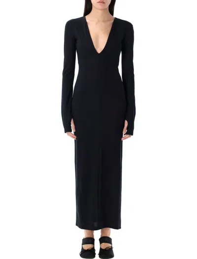 MM6 MAISON MARGIELA MM6 MAISON MARGIELA V-NECK LONG DRESS