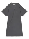 Mm6 Maison Margiela V-neckline Midi Dress Asymmetric Seam