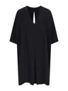 Mm6 Maison Margiela Mm6 By Maison Margiela V-neck Midi Dress – Black In Black  