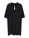 Mm6 Maison Margiela Mm6 By Maison Margiela V-neck Midi Dress – Black In Black