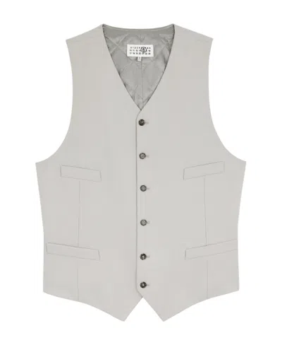 Mm6 Maison Margiela V-neck Padded Waistcoat In White