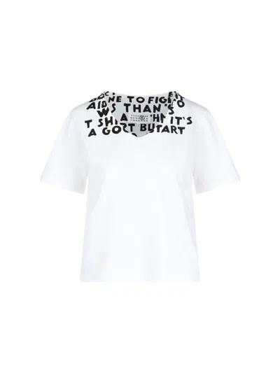MM6 MAISON MARGIELA V-NECK T-SHIRT AIDS PROGRAM