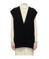 Mm6 Maison Margiela Black Plunging V-neck Vest In Black