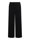 Mm6 Maison Margiela Wide Leg High Waist Jeans With Contrast Stitching In Black