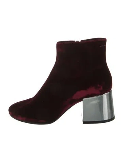 Pre-owned Mm6 Maison Margiela Velvet Boots In Brown