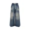 Mm6 Maison Margiela Versized Jeans With Drawstring In Blue