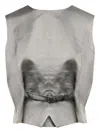 Mm6 Maison Margiela Mm6 By Maison Margiela Sleeveless Structured Jacket With Peplum Hem In Gray
