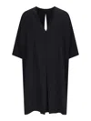 Mm6 Maison Margiela Mm6 By Maison Margiela V-neck Midi Dress – Black In Black