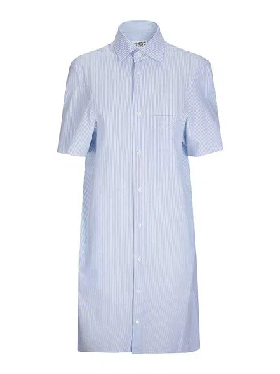 Mm6 Maison Margiela Vestido Midi - Azul In Multi