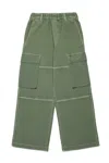 Mm6 Maison Margiela Numbers-embroidered Wide-leg Cargo Trousers In Green