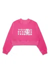 Mm6 Maison Margiela Numbers-print Cropped Sweatshirt In Pink