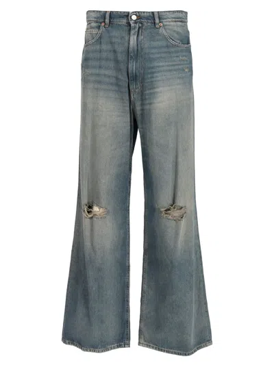 Mm6 Maison Margiela Vintage Finish Stonewashed Jeans In Blue