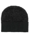 MM6 MAISON MARGIELA VIRGIN WOOL BEANIE WITH RIBBED INSERTS