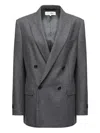 Mm6 Maison Margiela Mm6 By Maison Margiela Double-breasted Medium Grey Jacket With Elegant Tailoring