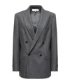 Mm6 Maison Margiela Mm6 By Maison Margiela Double-breasted Medium Grey Jacket With Elegant Tailoring
