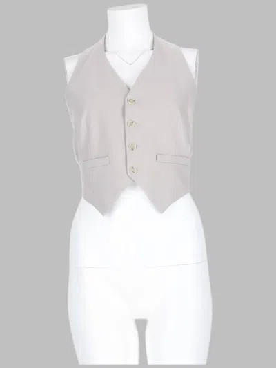 Mm6 Maison Margiela Virgin Wool Blend Gilet In Gray