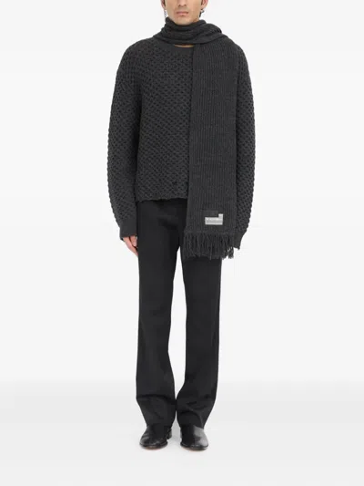 Mm6 Maison Margiela Virgin Wool-blend Sweater In Gray