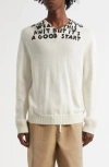 Mm6 Maison Margiela Virgin Wool Blend V-neck Sweater In White