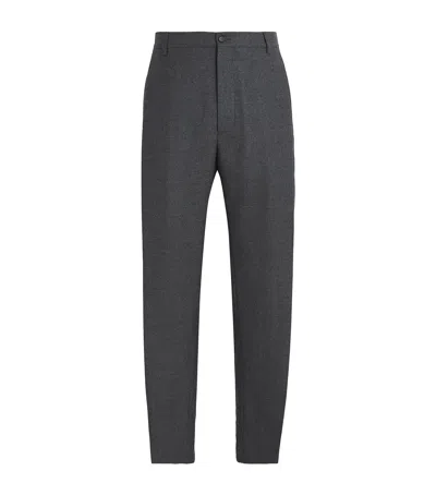Mm6 Maison Margiela Virgin Wool Melange Tailored Trousers In Gray