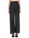 Mm6 Maison Margiela Belted High-rise Flared Wool Trousers In Black