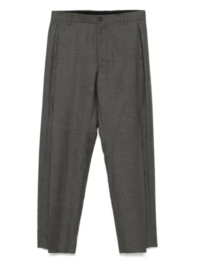 Mm6 Maison Margiela Trousers With Back Pocket And Pleated Design In Gray