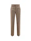 Mm6 Maison Margiela Wool Trousers With Front Crease And Pockets In Brown
