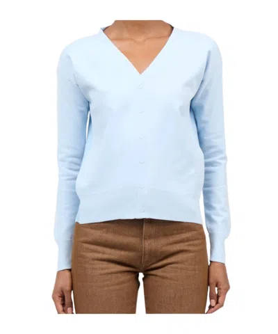 Mm6 Maison Margiela V-neck Buttoned Cardigan In Blue