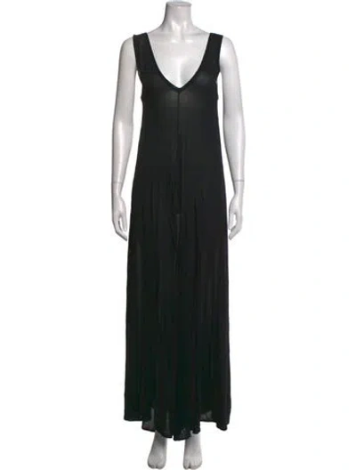 Pre-owned Mm6 Maison Margiela V-neck Jumpsuit In Black