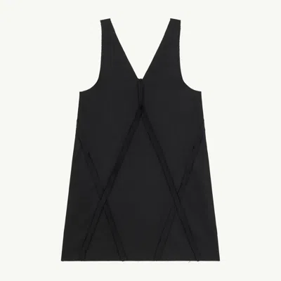 Mm6 Maison Margiela V-neck Midi Dress In Black