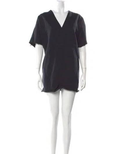 Pre-owned Mm6 Maison Margiela V-neck Mini Dress In Gray