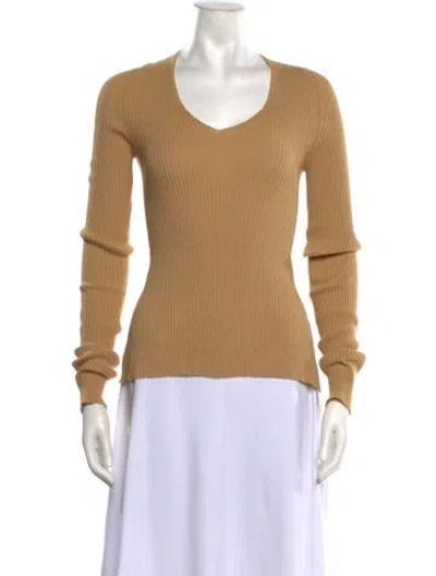 Pre-owned Mm6 Maison Margiela V-neck Sweater In Neutrals