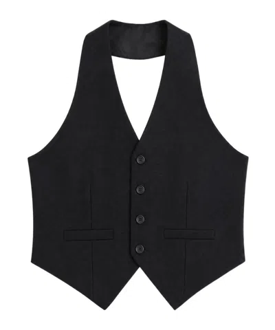 Mm6 Maison Margiela V-neck Vest In Black