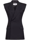 Mm6 Maison Margiela Gilet With Raw-edge Finish In Black