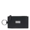 Mm6 Maison Margiela Leather Wallets With Keyring And Metallic Ring In Black