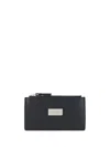 Mm6 Maison Margiela Logo-plaque Leather Wallet In Black