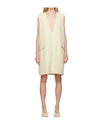 Mm6 Maison Margiela Off-white Insulated Minidress In 102 Off White