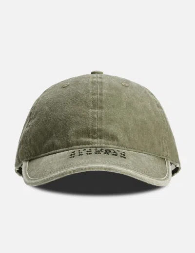 Mm6 Maison Margiela Washable Cotton Label Cap In Green/绿色/綠色/그린/グリーン