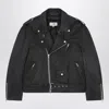 Mm6 Maison Margiela Men's Washed-effect Biker Jacket In Gray