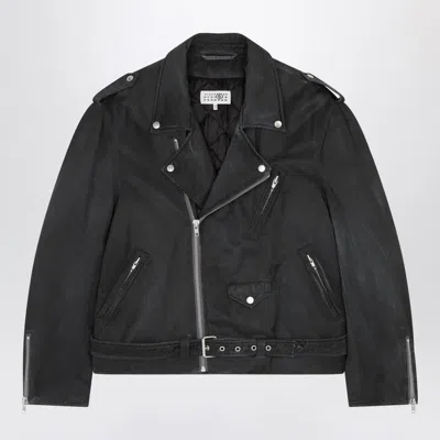 MM6 MAISON MARGIELA MM6 MAISON MARGIELA WASHED-EFFECT BIKER JACKET