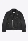 Mm6 Maison Margiela Mm6 By Maison Margiela Nylon Biker Jacket With Adjustable Belt And Multiple Pockets In Black