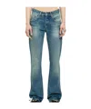 Mm6 Maison Margiela Washed Low-rise Cotton Jeans In Blue