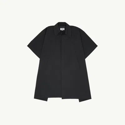 Mm6 Maison Margiela Water-repellent Cotton Gabardine Coat In Black