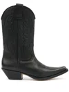 Mm6 Maison Margiela Pointed Toe Leather Boots With Double Pull-tabs In Black