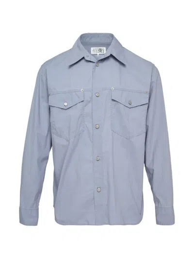 Mm6 Maison Margiela Western-style Panelled Shirt In Blue