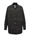 Mm6 Maison Margiela Whiskering-effect Long-sleeve Shirt In Black