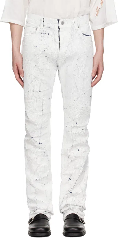 Mm6 Maison Margiela White 5 Pocket Jeans In 961 White