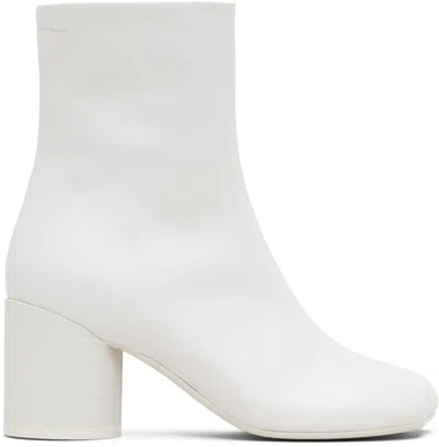 Mm6 Maison Margiela White Anatomic Ankle Boots